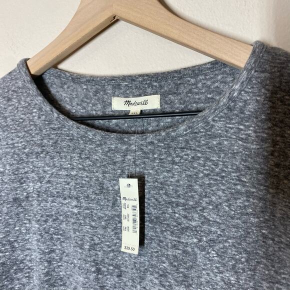 NEW Madewell Crewneck Short Sleeve Thong Bodysuit Gray Size XXL - Picture 3 of 9